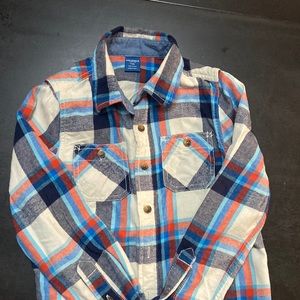 Boys plaid button down shirt, Arizona size small (8), cotton.